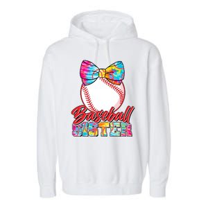 Cute Tie Dye Baseball Sister Garment-Dyed Fleece Hoodie