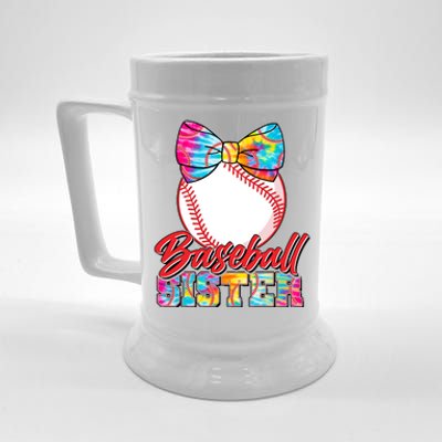 Cute Tie Dye Baseball Sister Beer Stein