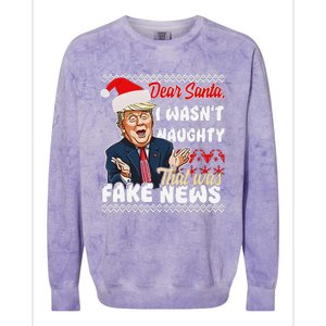 Christmas Trump Dear Santa Fake News Funny Xmas Colorblast Crewneck Sweatshirt