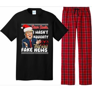 Christmas Trump Dear Santa Fake News Funny Xmas Pajama Set