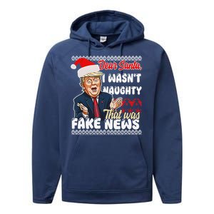 Christmas Trump Dear Santa Fake News Funny Xmas Performance Fleece Hoodie