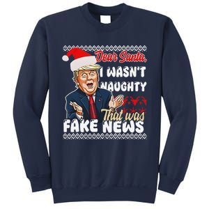 Christmas Trump Dear Santa Fake News Funny Xmas Sweatshirt