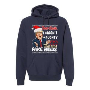 Christmas Trump Dear Santa Fake News Funny Xmas Premium Hoodie