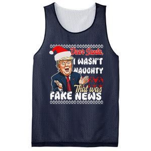 Christmas Trump Dear Santa Fake News Funny Xmas Mesh Reversible Basketball Jersey Tank