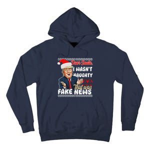 Christmas Trump Dear Santa Fake News Funny Xmas Tall Hoodie