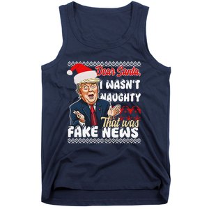 Christmas Trump Dear Santa Fake News Funny Xmas Tank Top