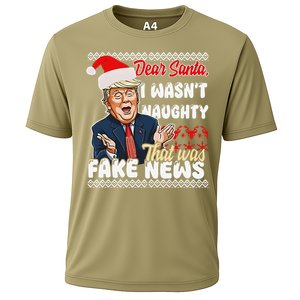 Christmas Trump Dear Santa Fake News Funny Xmas Cooling Performance Crew T-Shirt