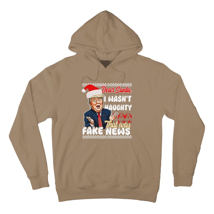 Christmas Trump Dear Santa Fake News Funny Xmas Hoodie