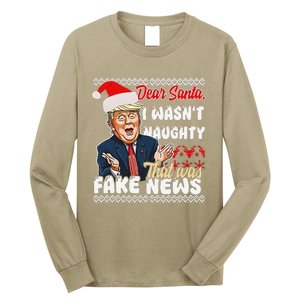 Christmas Trump Dear Santa Fake News Funny Xmas Long Sleeve Shirt