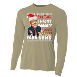 Christmas Trump Dear Santa Fake News Funny Xmas Cooling Performance Long Sleeve Crew