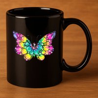 Cute Tie Die Polka Dots 11oz C Handle Ceramic Mug