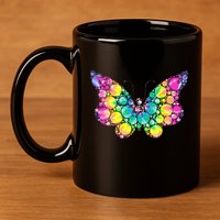 Cute Tie Die Polka Dots 11oz C Handle Ceramic Mug
