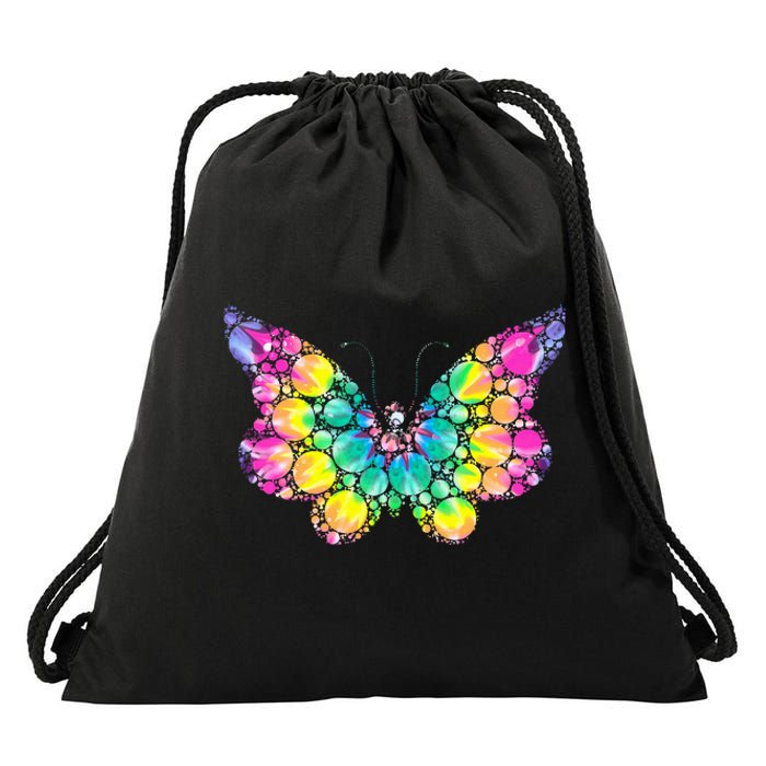 Cute Tie Die Polka Dots Drawstring Bag