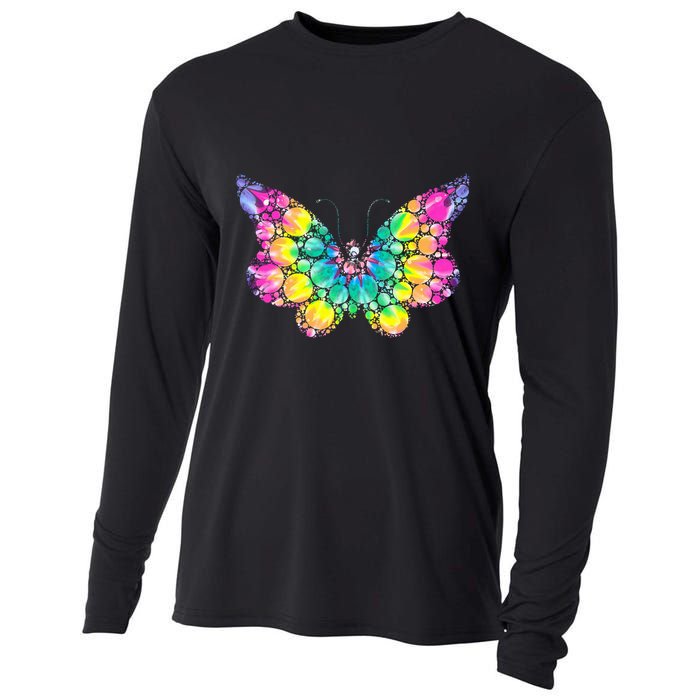 Cute Tie Die Polka Dots Cooling Performance Long Sleeve Crew