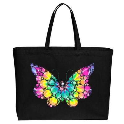 Cute Tie Die Polka Dots Cotton Canvas Jumbo Tote