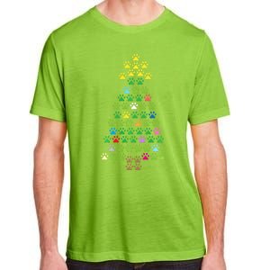 Christmas Tree Dog Paws Christmas Lights Adult ChromaSoft Performance T-Shirt