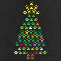 Christmas Tree Dog Paws Christmas Lights 7 Panel Mesh Trucker Snapback Hat