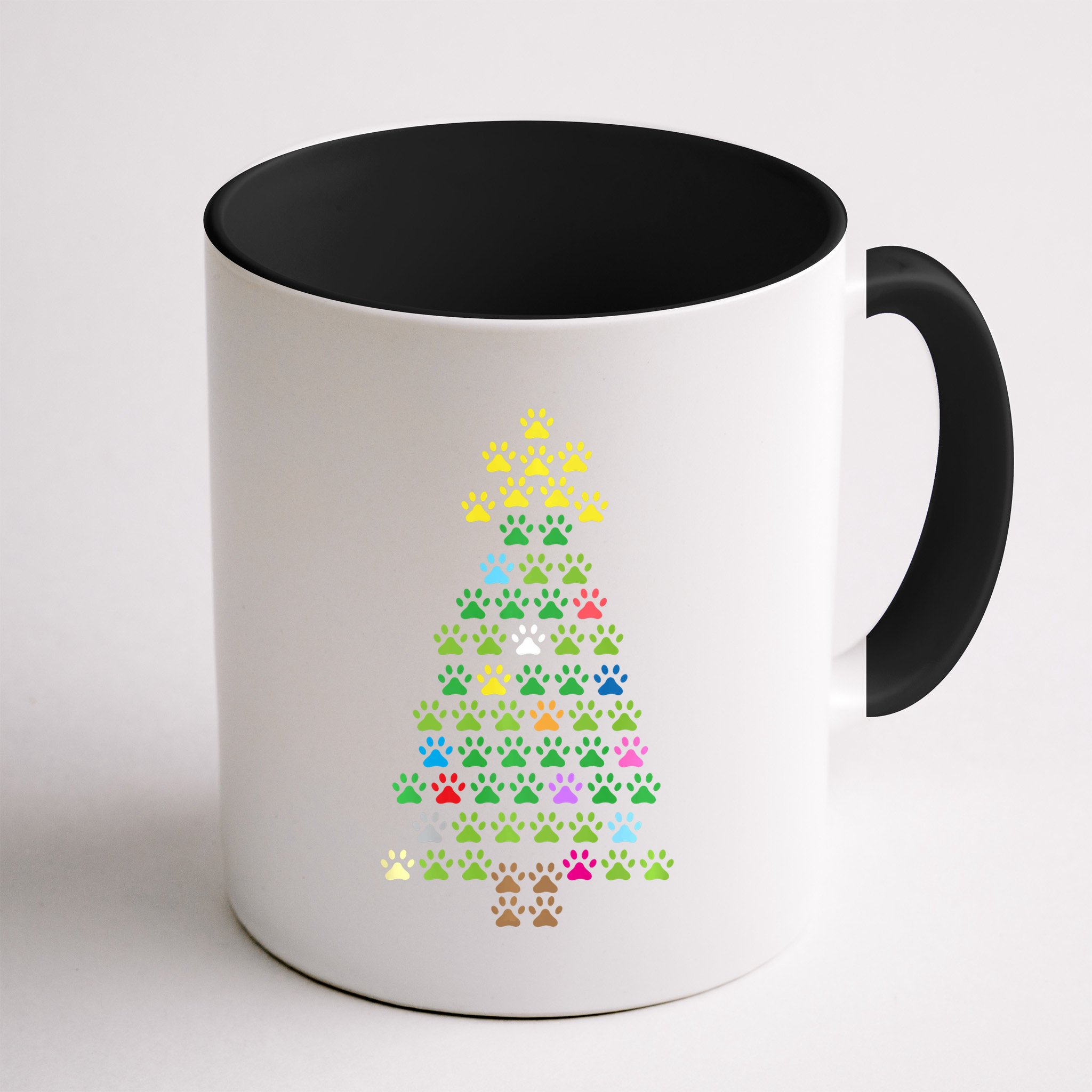 Christmas Tree Dog Paws Christmas Lights Mug