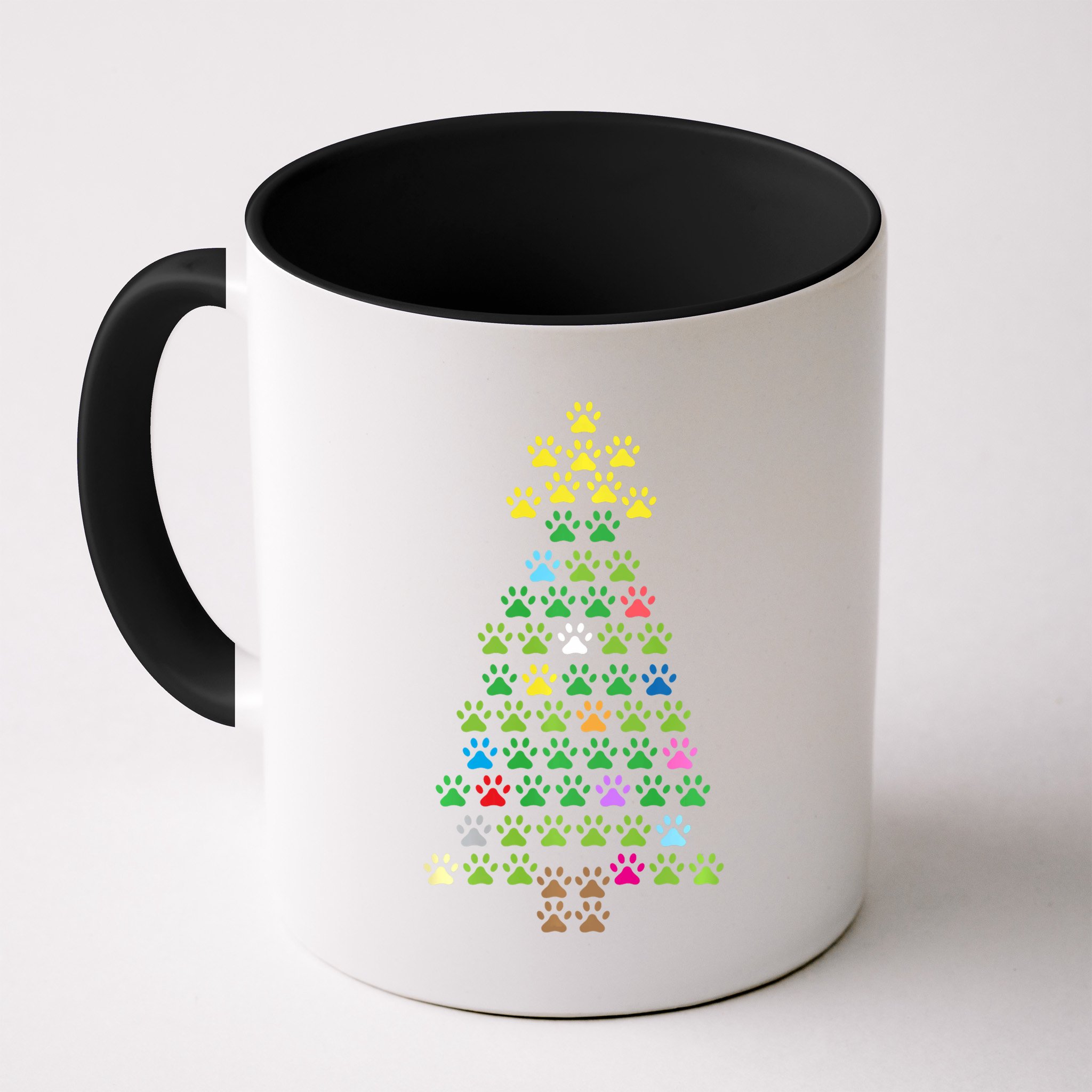 Christmas Tree Dog Paws Christmas Lights Mug