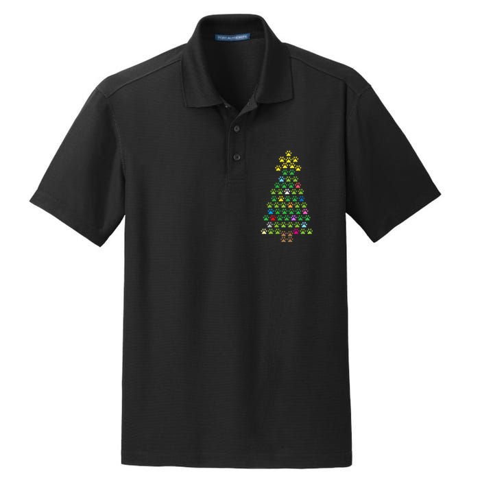 Christmas Tree Dog Paws Christmas Lights Dry Zone Grid Polo