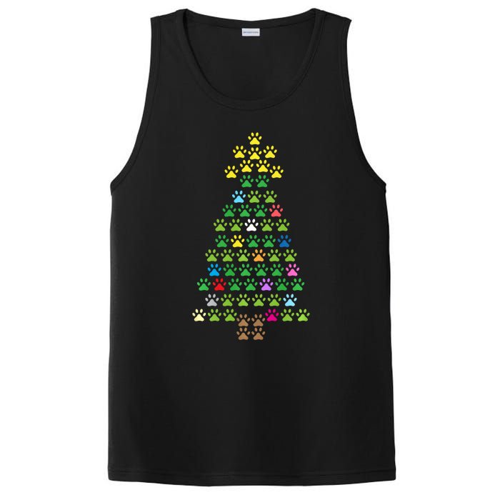 Christmas Tree Dog Paws Christmas Lights PosiCharge Competitor Tank