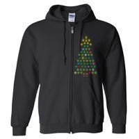 Christmas Tree Dog Paws Christmas Lights Full Zip Hoodie