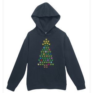 Christmas Tree Dog Paws Christmas Lights Urban Pullover Hoodie