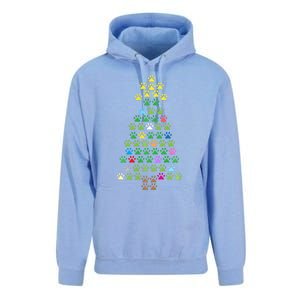 Christmas Tree Dog Paws Christmas Lights Unisex Surf Hoodie