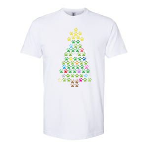 Christmas Tree Dog Paws Christmas Lights Softstyle CVC T-Shirt