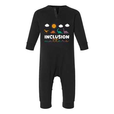 Cute TRex Dinosaur Inclusion Teacher Matters Special Education Gift Infant Fleece One Piece