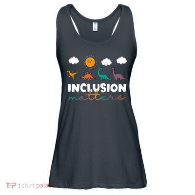 Cute TRex Dinosaur Inclusion Teacher Matters Special Education Gift Ladies Essential Flowy Tank