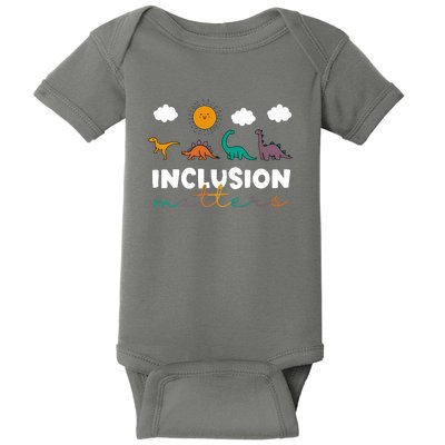 Cute TRex Dinosaur Inclusion Teacher Matters Special Education Gift Baby Bodysuit