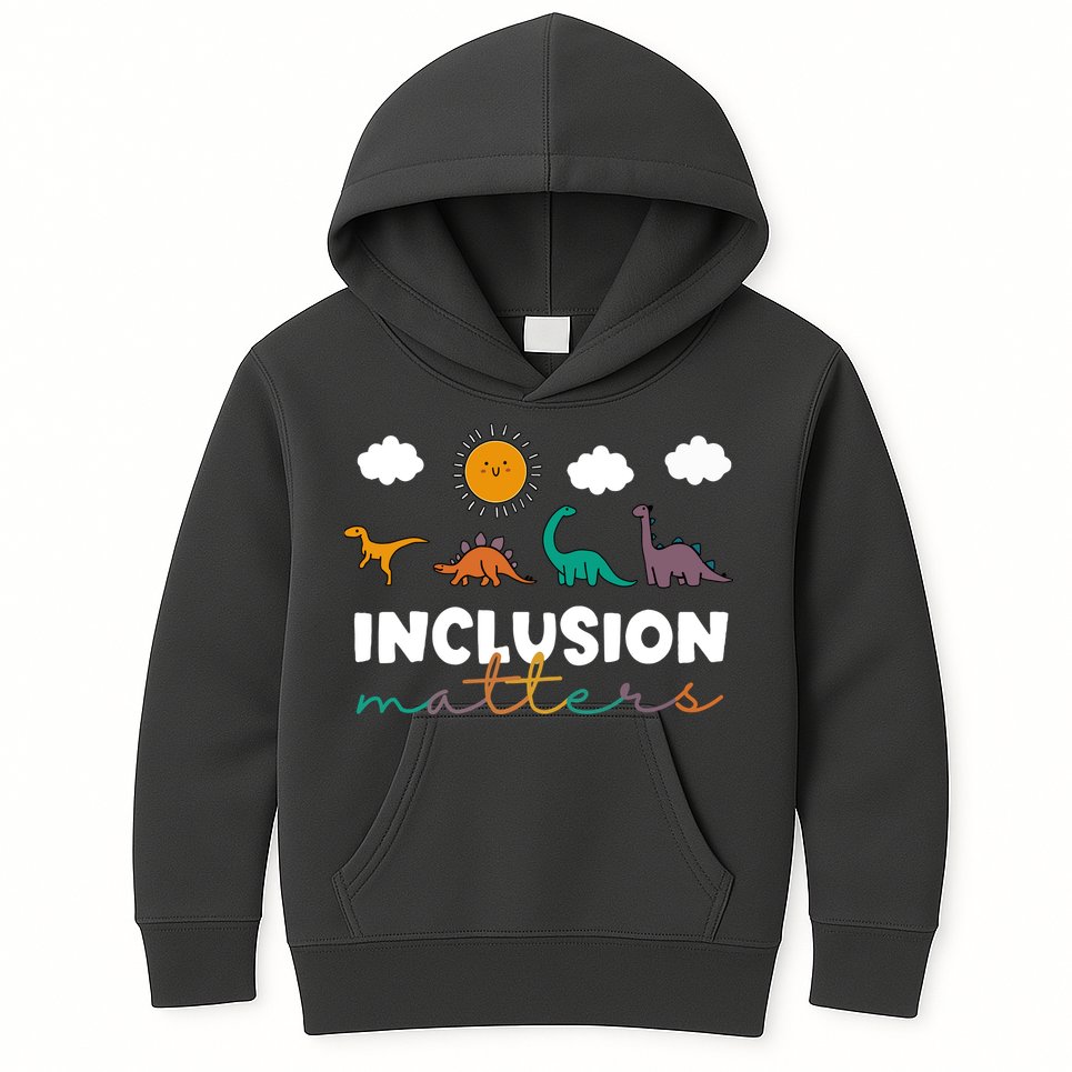 Cute TRex Dinosaur Inclusion Teacher Matters Special Education Gift Kids Hoodie