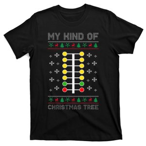 Christmas Tree Drag Racing Xmas Gift T-Shirt