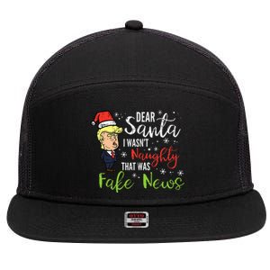 Christmas Trump Dear Santa Fake News Funny Xmas 7 Panel Mesh Trucker Snapback Hat