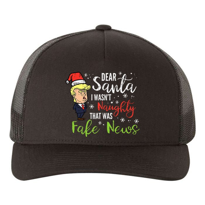 Christmas Trump Dear Santa Fake News Funny Xmas Yupoong Adult 5-Panel Trucker Hat