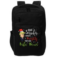 Christmas Trump Dear Santa Fake News Funny Xmas Impact Tech Backpack