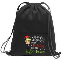 Christmas Trump Dear Santa Fake News Funny Xmas Sweatshirt Cinch Pack Bag