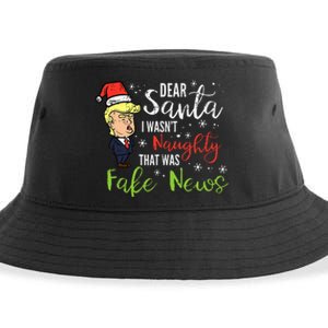 Christmas Trump Dear Santa Fake News Funny Xmas Sustainable Bucket Hat