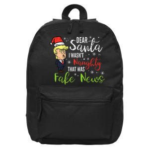 Christmas Trump Dear Santa Fake News Funny Xmas 16 in Basic Backpack