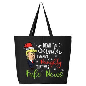 Christmas Trump Dear Santa Fake News Funny Xmas 25L Jumbo Tote