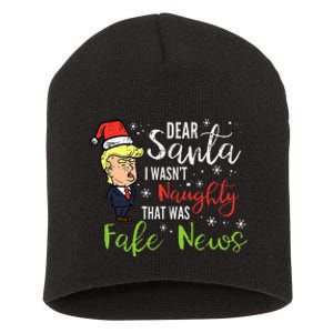 Christmas Trump Dear Santa Fake News Funny Xmas Short Acrylic Beanie