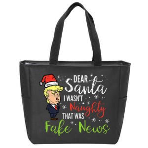 Christmas Trump Dear Santa Fake News Funny Xmas Zip Tote Bag