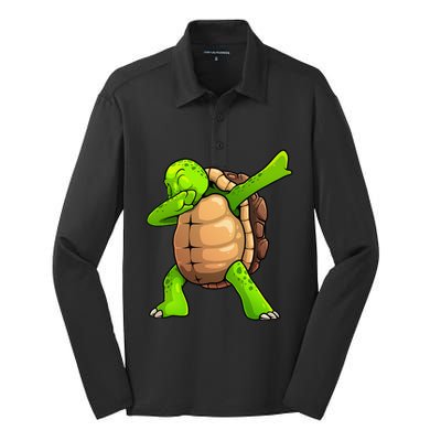 Cool Turtle Design For  Sea Turtle Tortoise Lovers Silk Touch Performance Long Sleeve Polo