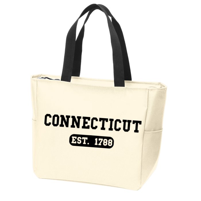 Connecticut Throwback Design Classic Zip Tote Bag