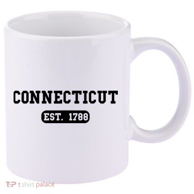 Connecticut Throwback Design Classic 11oz C Handle Ceramic Mug