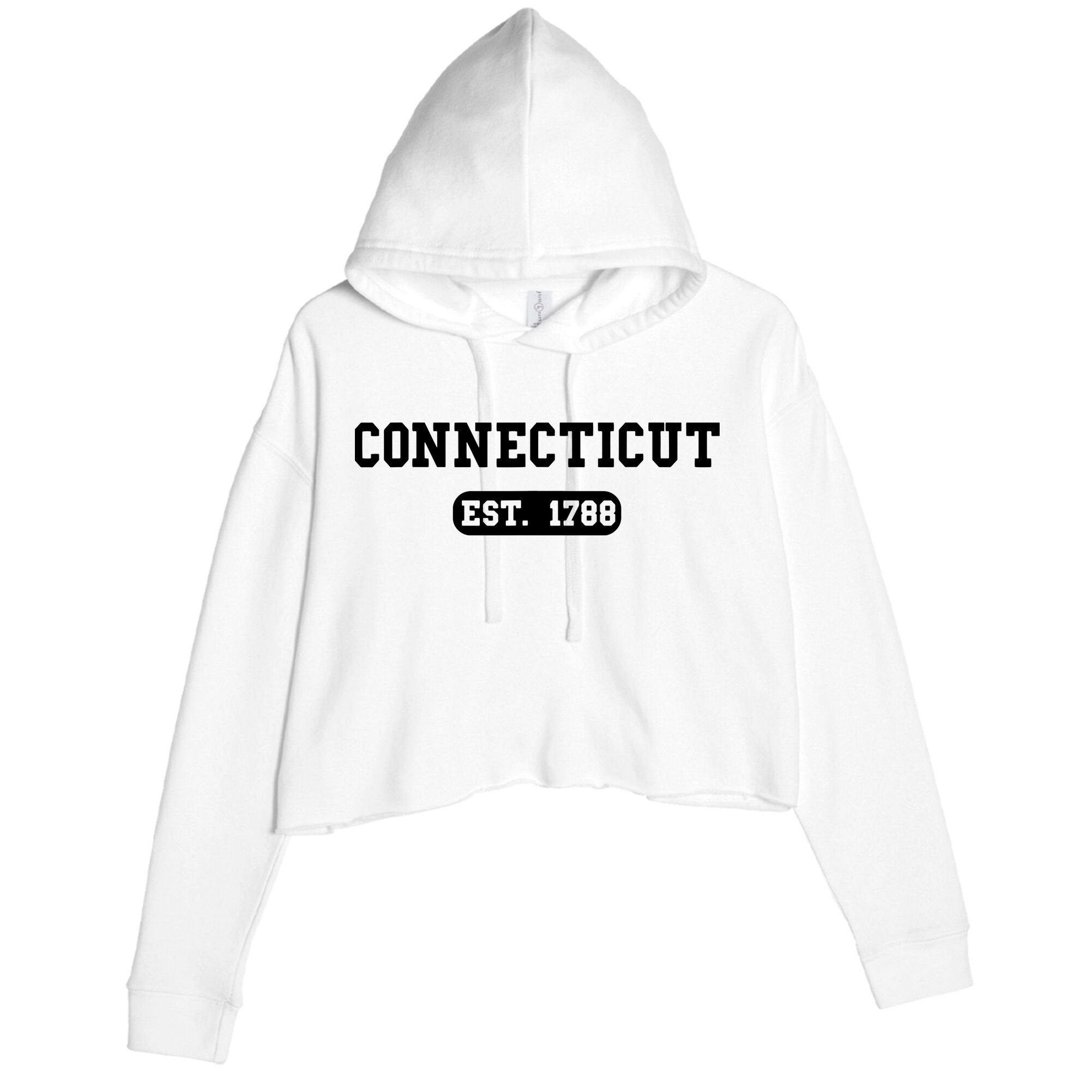 Connecticut Throwback Design Classic Crop Fleece Hoodie