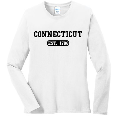 Connecticut Throwback Design Classic Ladies Long Sleeve Shirt