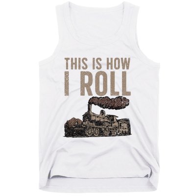 Cool Train Design Steam Locomotive Train Lover Tank Top