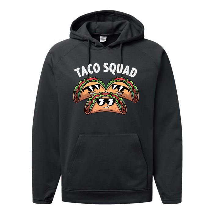 Cool Taco Design Taco Mexican Dish Lovers Performance Fleece Hoodie